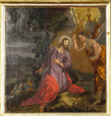 Agony in the Garden, Jesus in the Garden of Gethsemane, altarpiece in the Church of the Saint...