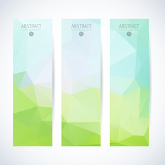 Vector banners set abstract triangle background