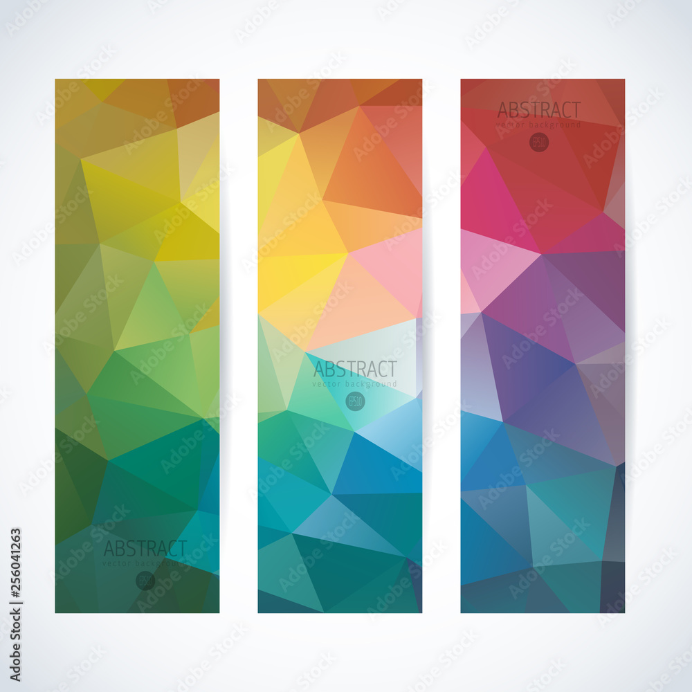 Wall mural vector banners set abstract triangle background