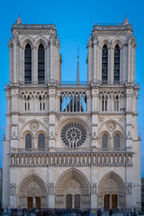 Fototapeta na wymiar Paris, France - 03 10 2019: Notre-Dame Of Paris by night