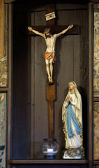 Virgin Mary under the Cross, altar in the Church of the Saint Barbara in Velika Mlaka, Croatia