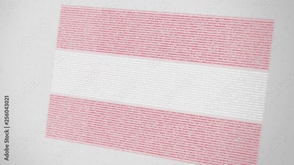 Poster falling numbers make up flag of austria. national digital technology related 3d animation