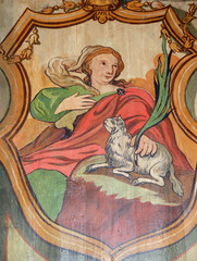 Saint Agnes, altarpiece in the Church of the Saint Barbara in Velika Mlaka, Croatia