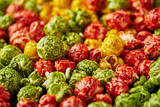 Different colors gourmet popcorn