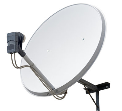 satellite dish antenna isolated on white