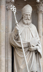 Statue of Saint Cyril on the portal of the Zagreb cathedral 
