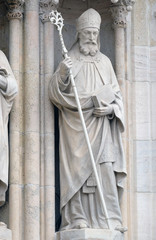 Obraz premium Statue of Saint Cyril on the portal of the Zagreb cathedral 