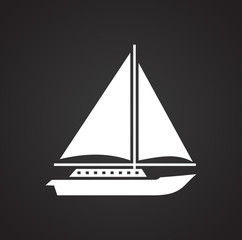 Ship icon on background for graphic and web design. Simple vector sign. Internet concept symbol for website button or mobile app.