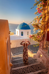 Santorini in Greece in summer hot sunset weather © PawelUchorczak
