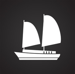 Ship icon on background for graphic and web design. Simple vector sign. Internet concept symbol for website button or mobile app.