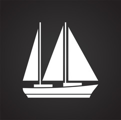 Ship icon on background for graphic and web design. Simple vector sign. Internet concept symbol for website button or mobile app.