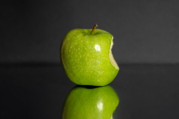 green, bitten Apple as iPhone brand icon