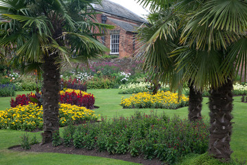 Formal Walled Garden at an Old Historical English Manor House