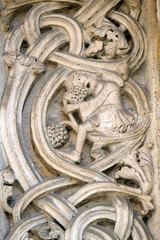 Stone carvings by followers of Wiligelmo, Princes’ Gate, Modena Cathedral, Italy 