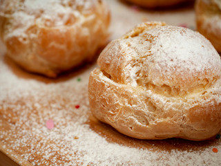 Delicious tender profiteroles
