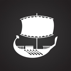 Ship icon on background for graphic and web design. Simple vector sign. Internet concept symbol for website button or mobile app.