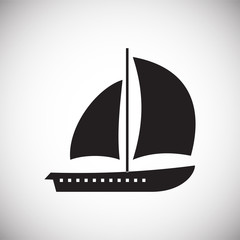 Ship icon on background for graphic and web design. Simple vector sign. Internet concept symbol for website button or mobile app.