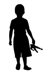 a boy body silhouette vector