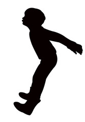 jumping boy silhouette vector