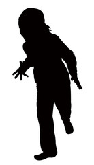 girl running body silhouette vector