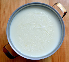 boiled pot with boiled milk
