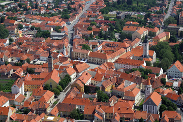Fototapeta na wymiar Aerial view of Varazdin, city in northwestern Croatia