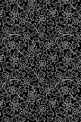 Vintage floral ornament. Background. Black and white.