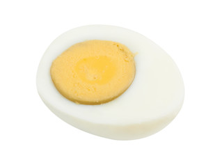boiled egg on white