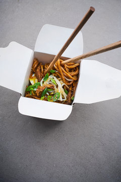 Chinese take-away noodles in a box