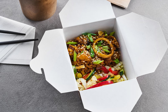 Chinese take-away food in a box
