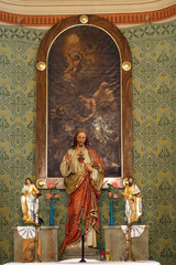 Obraz premium Sacred Heart of Jesus, altarpiece in the Parish Church of the Holy Cross in Zacretje, Croatia 