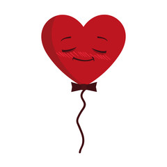 balloon helium with heart male kawaii character shape