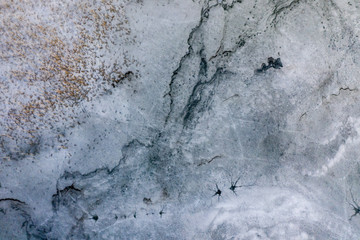 Frozen lake in Poland. Drone photography.