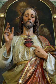 Sacred Heart of Jesus, altarpiece in the Parish Church of the Holy Cross in Zacretje, Croatia 