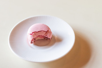 Famous little sweets, french delicacy, closeup image with empty copy space.