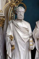 Obraz premium Saint Petar, altar of St. Peter and Paul in Zagreb cathedral 