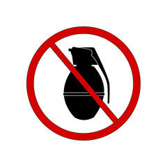 Grenade is forbidden. Vector sign