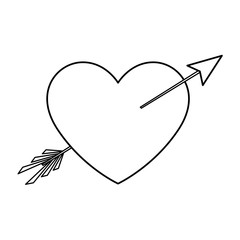 heart love with arrow icon