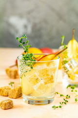 Festive summer drinks, pear thyme cocktail