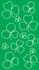 Clover green line background. Shamrock green line background