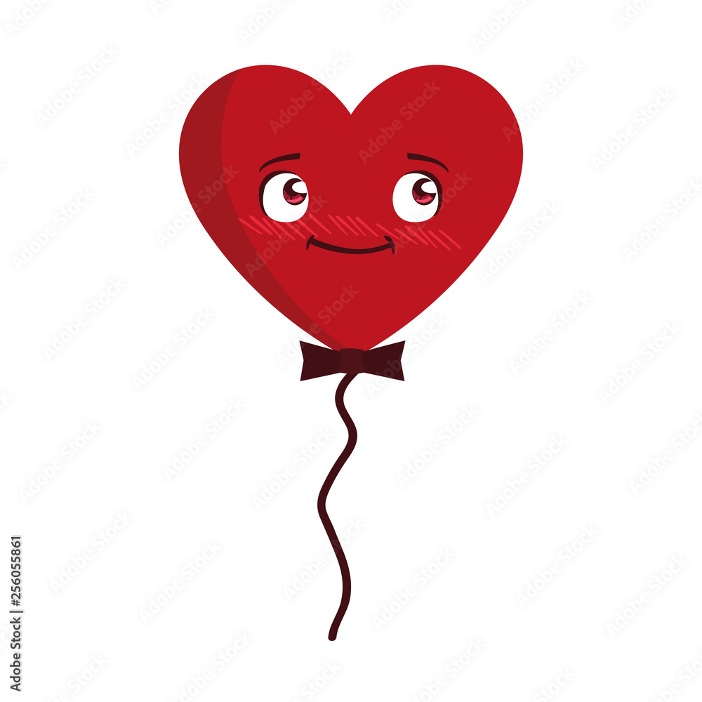 Canvas Prints balloon helium with heart male kawaii character shape