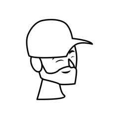 Obraz na płótnie Canvas young man head with cap and beard