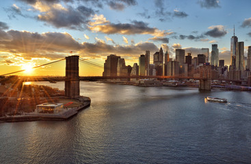 Sunset over a Manhattan.