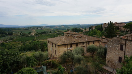 Fototapeta na wymiar Houses of Italian village, Tuscany, Italy
