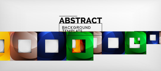 Square background, abstract squares on grey, business or techno template