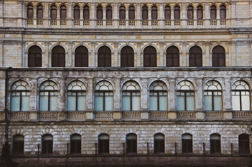 Naklejka premium Facade of old building in Kaliningrad