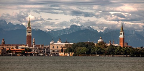 Italy beauty, unbelievable , San Marco with Dolomites behind, Venice, Venezia