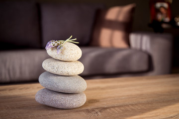 Zen stones relaxing living space