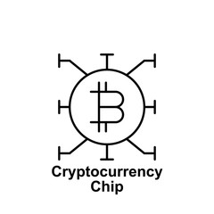 bitcoin chip outline icon. Element of bitcoin illustration icons. Signs and symbols can be used for web, logo, mobile app, UI, UX