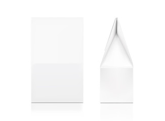 Realistic cardboard packaging boxes mockup. Front and rear view. Vector illustration isolated on white background. Can be use for food, medicine, cosmetic and etc. EPS10.